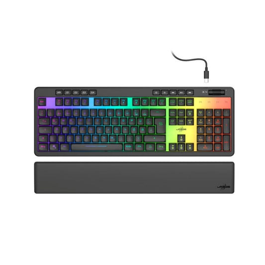 Hama Exodus 515 Gaming Keyboard | RGB Macro Wrist Rest | RGB Gaming Accessory | Compatible with PC, Laptop & Gaming Setup