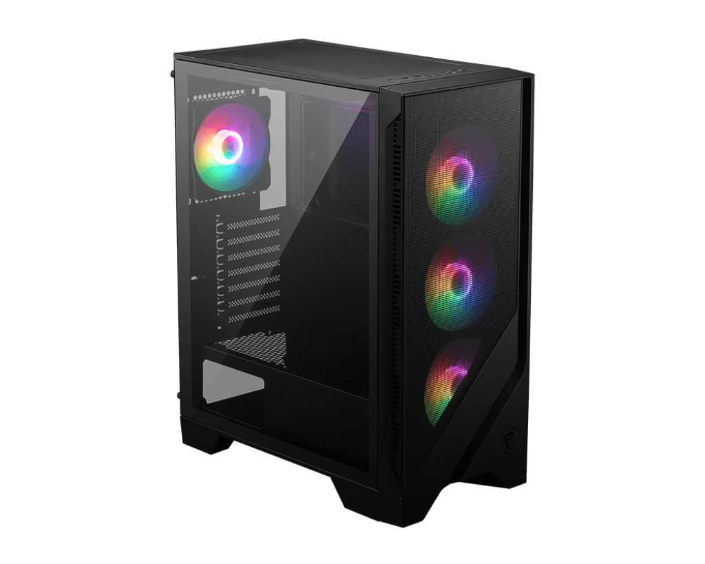 MSI MAG Forge 120A Airflow Premium Gaming PC Case: Auto RGB Fan, Vertical GPU Bracket, Side Air Vents, 360mm Radiator Support, 4mm Thick Tempered Glass, Supports Up to 8 Fans-Cabinet-MSI-computerspace