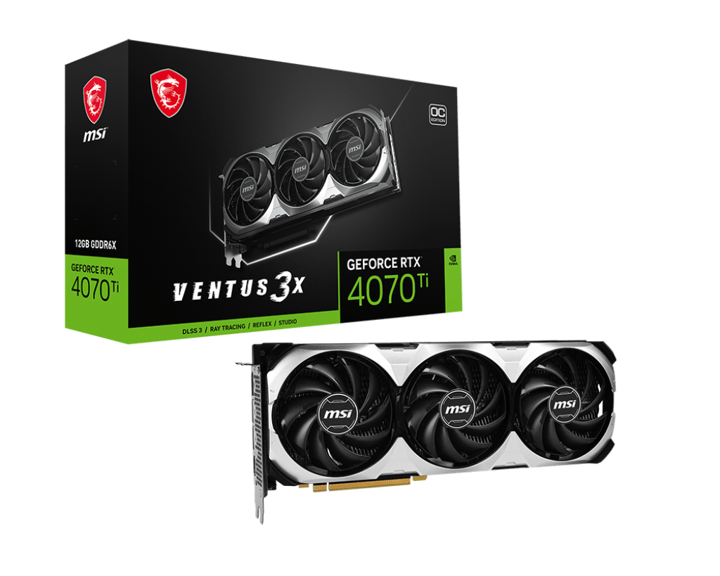 Msi Geforce Rtx 4070 Ti Ventus 3x Oc 12gb Gddr6x Graphics Card-GRAPHICS CARD-MSI-computerspace