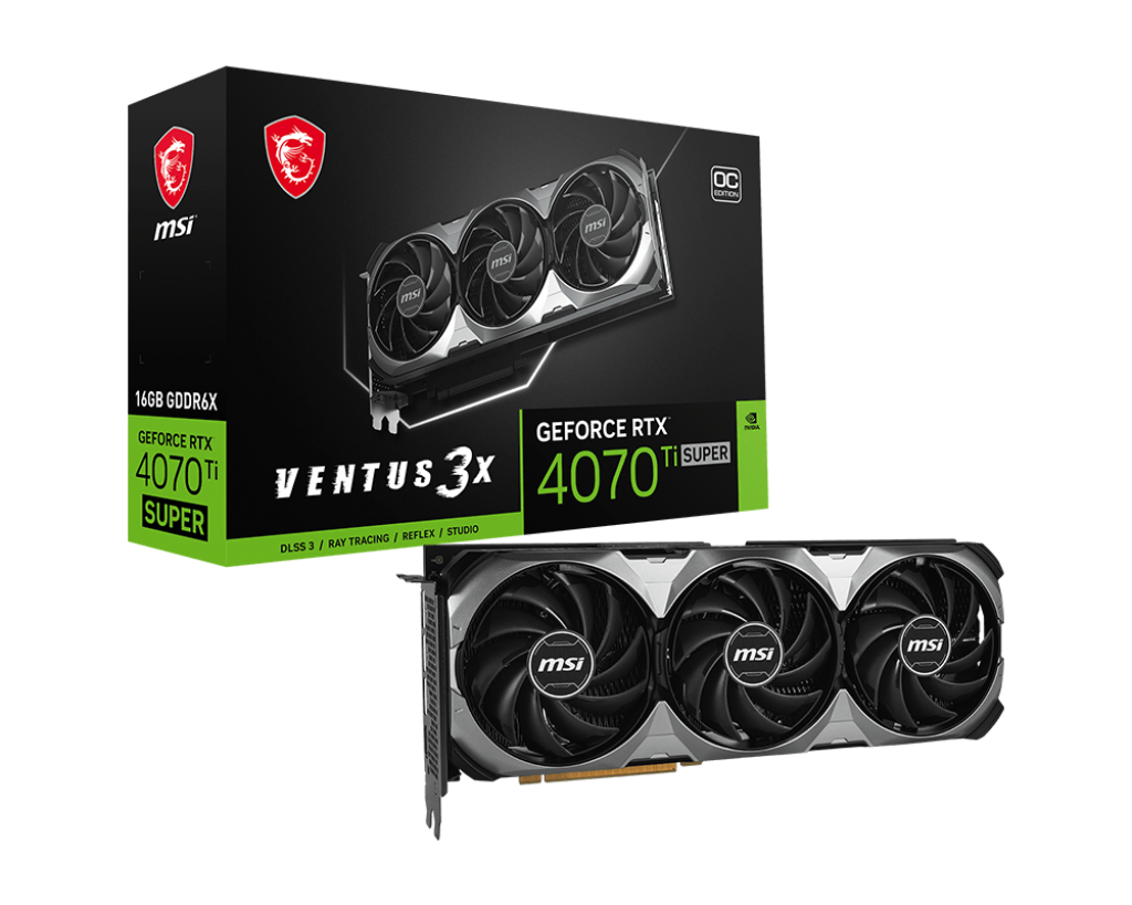 MSI GeForce RTX 4070 Ti SUPER 16G VENTUS 3X OC Graphics Card-GRAPHICS CARD-MSI-computerspace