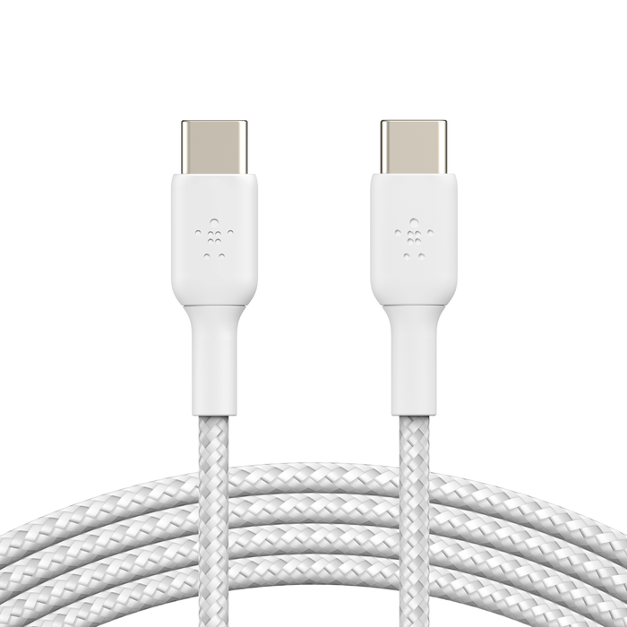 Belkin USB-C to USB-C Cable-Cables-Belkin-1M-White-Braided-computerspace