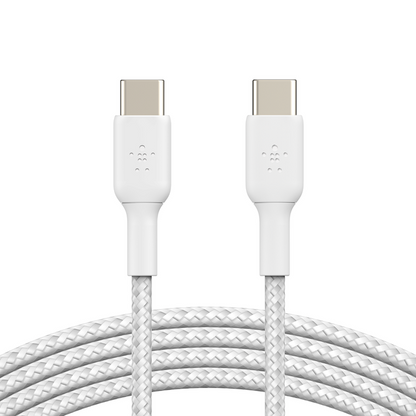 Belkin USB-C to USB-C Cable-Cables-Belkin-1M-White-Braided-computerspace