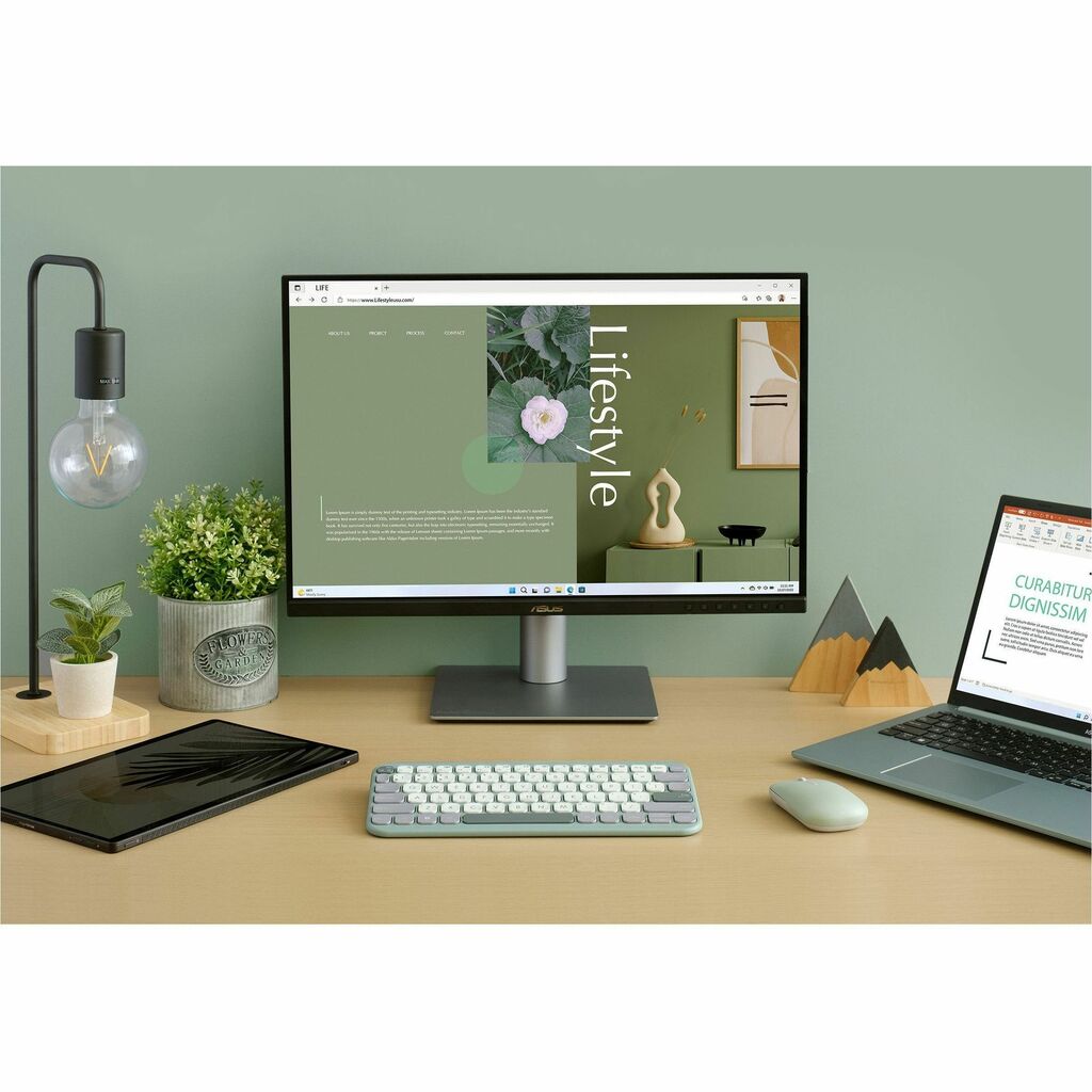 ASUS Marshmallow Kw100 Keyboard, Supports Up to 3 Devices, 1.6Mm Key Travel, Scissor Keys, Compact & Lightweight Keyboard, Bluetooth