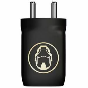 Belkin X Marvel, Ironman Edition, 65W Gan Dual USB-C Pd 3.0 Fast Charger with Pps Technology, Compact Size for Type-C Supported Devices for Laptops- Black & Gold