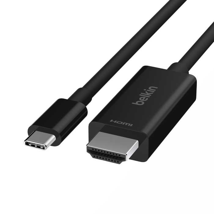 Belkin 2 Meter (6.6 Feet) USB-C to HDMI 2.1 Cable with DP Alt Mode, Supports Resolutions up to 8K 60Hz and HDR10+, HBR3, DSC, HDCP 2.2 for iTunes/Netflix Protected Content - Black-Computerspace-computerspace