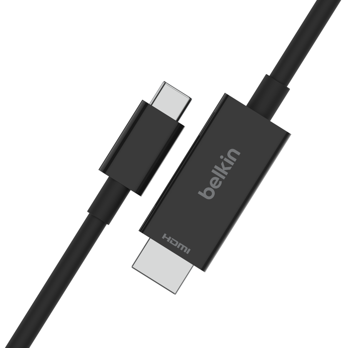 Belkin 2 Meter (6.6 Feet) USB-C to HDMI 2.1 Cable with DP Alt Mode, Supports Resolutions up to 8K 60Hz and HDR10+, HBR3, DSC, HDCP 2.2 for iTunes/Netflix Protected Content - Black-Computerspace-computerspace