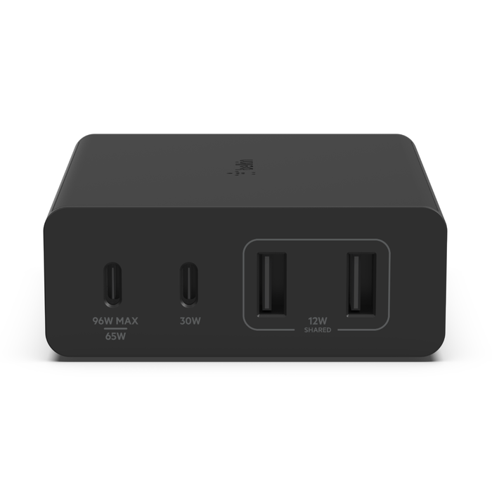 Belkin 108W GaN 4-Port Fast Charger with PPS Technology: Compact and Powerful Charger for MacBook, iPad, iPhone, and Other USB-C Devices-Power Adapters & Chargers-computerspace