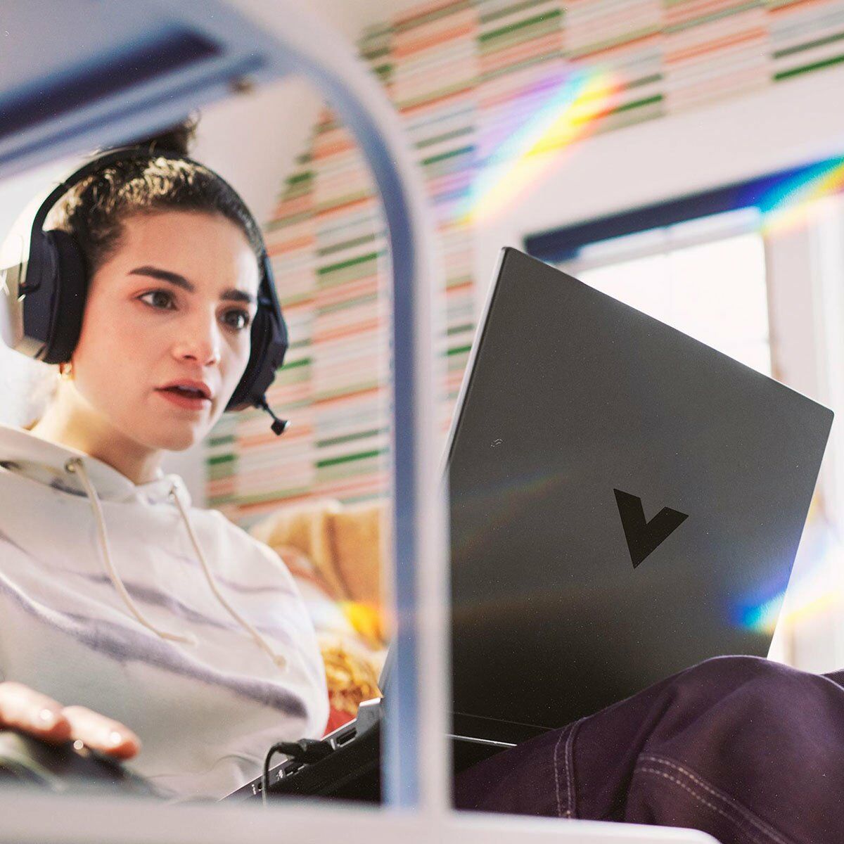 HP Victus AMD Ryzen 5-5600H 15.6 inches/39.6 cm FHD Gaming Laptop (8GB RAM/512GB SSD/GTX 1650 4GB Graphics/144Hz/9ms Response Time/Windows 11/MSO/Backlit KB/B&O), 15-fb0040AX-Laptops-HP-computerspace