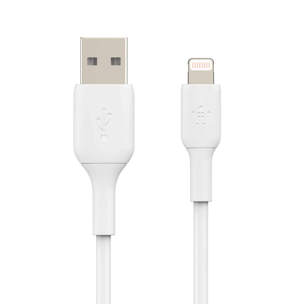 Belkin BOOST CHARGE Braided Lightning to USB-A Cable 1m-Cables-Belkin-White-2M-PVC-computerspace
