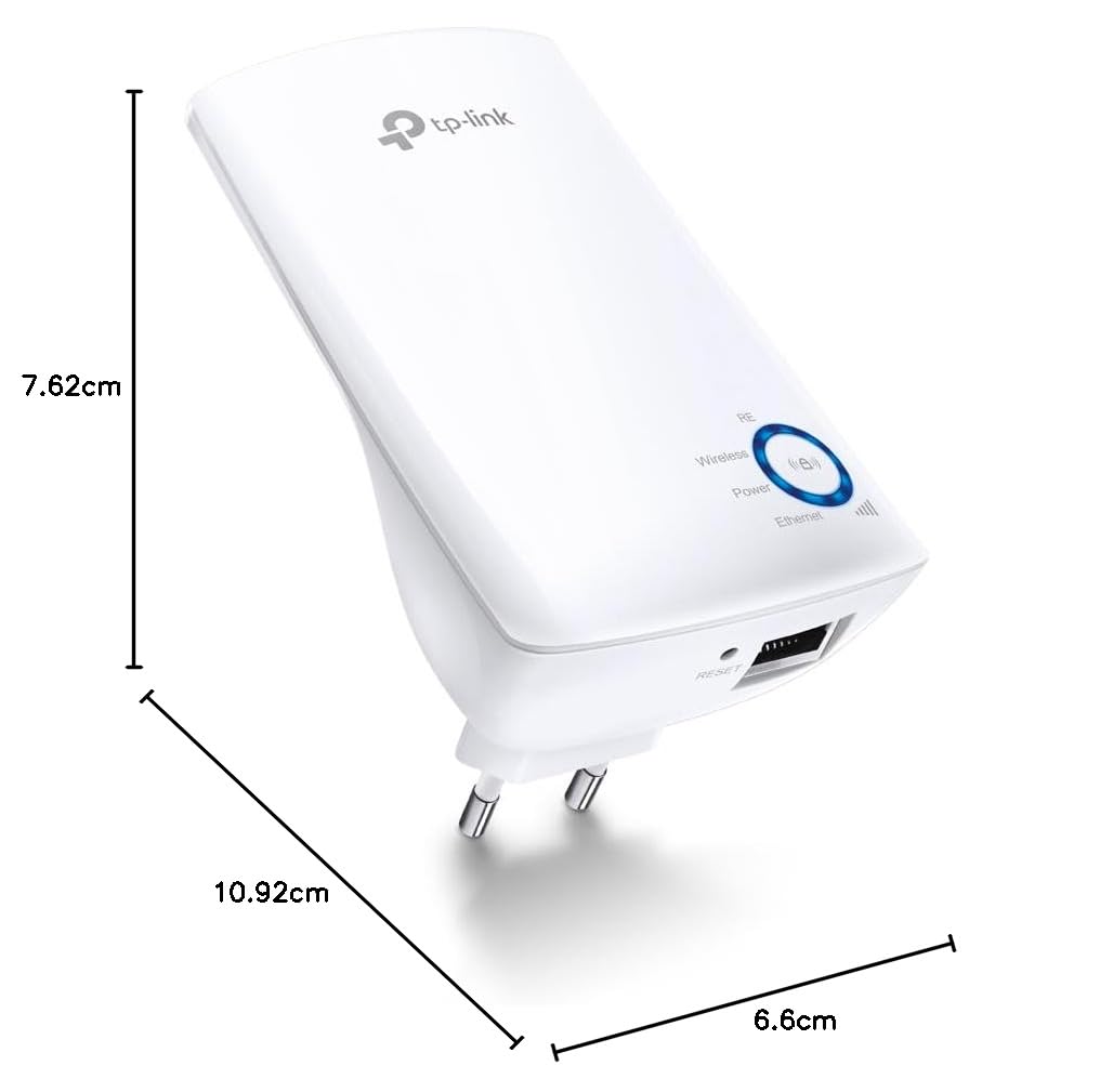 TP-Link TL-WA850RE N300 Wireless Range Extender, Broadband/Wi-Fi Extender, Wi-Fi Booster/Hotspot with 1 Ethernet Port, Plug and Play, Built-in Access Point Mode