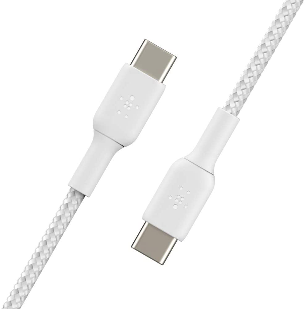 Belkin USB C to USB C Fast Charging Type C Cable Tough Unbreakable Braided Nylon Material, 60W PD, 3.3 feet (1 Meter) – Black, USB-IF Certified-Cables-Belkin-computerspace