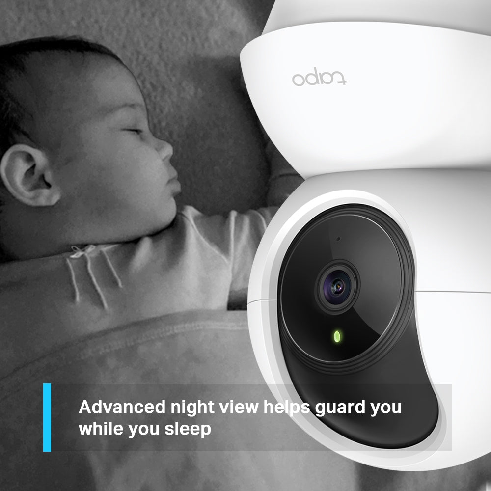 Tapo TP-Link C210 360° 3MP Full HD 2304 X 1296P Video Pan/Tilt Smart Wi-Fi Security Camera | Alexa Enabled | 2-Way Audio| Night Vision| Motion Detection | Indoor CCTV White
