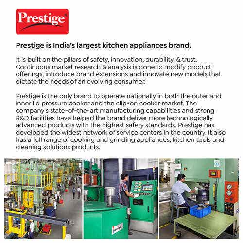 Prestige Svachh Flip-on Hard Anodised Gas and Induction Compatible Pressure Cooker with Glass Lid, (Black)