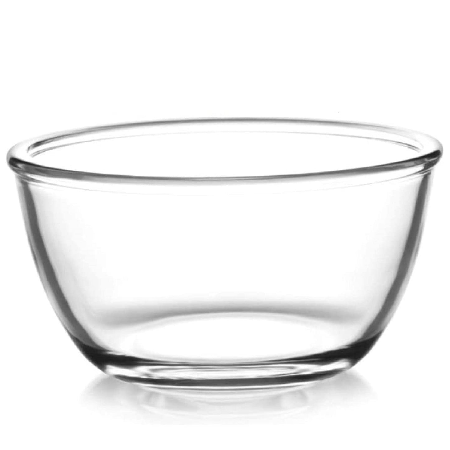 CELLO Ornella Toughened Glass Mixing Bowl Without Lid | Microwave Safe & Dishwasher Safe | Clear & Non- Porous Glass | Scratch Resistant | Transparent