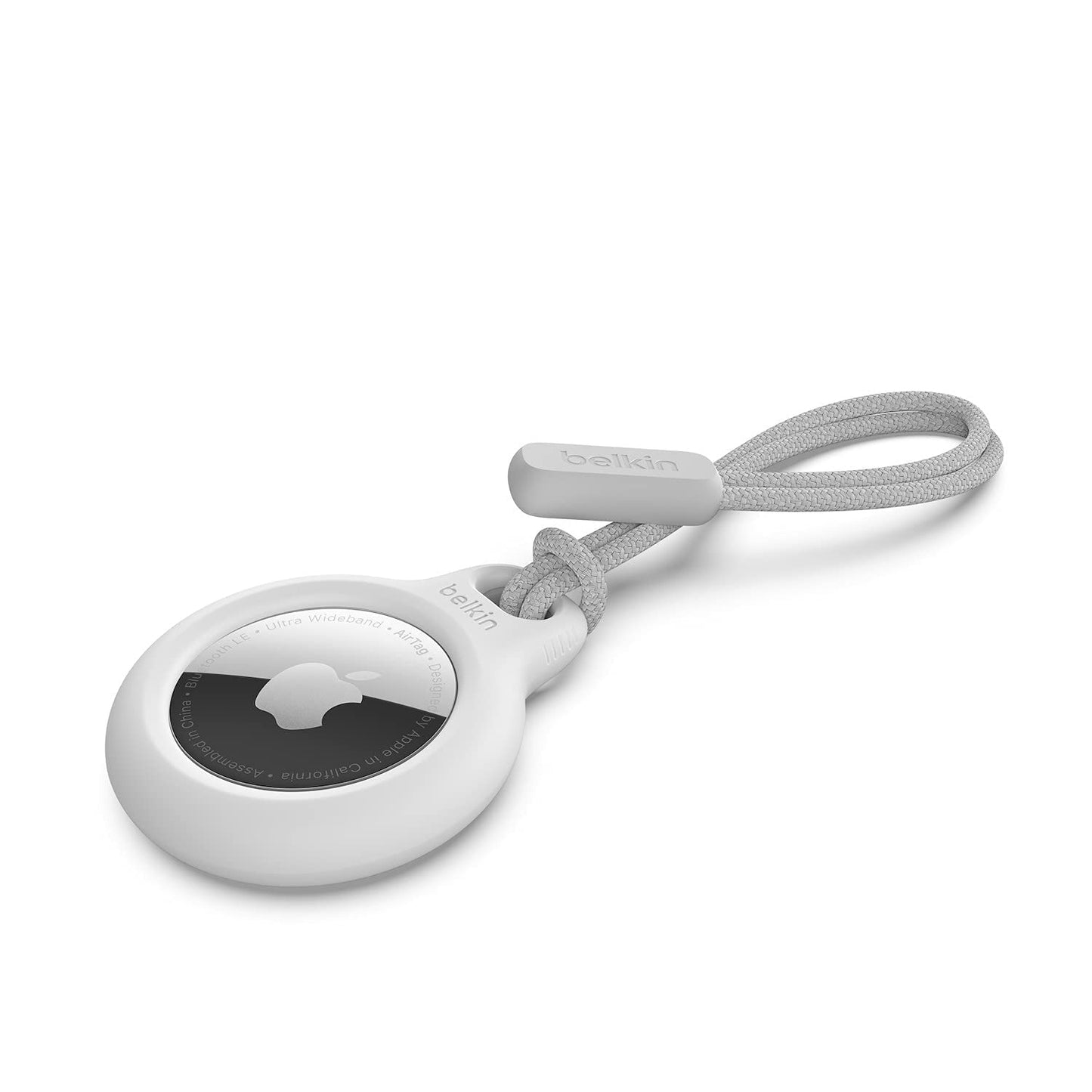Belkin AirTag Case Secure Holder for Apple Air Tag Protective Cover with Advance Scratch Resistance-Key Ring-Belkin-White-Strap-computerspace