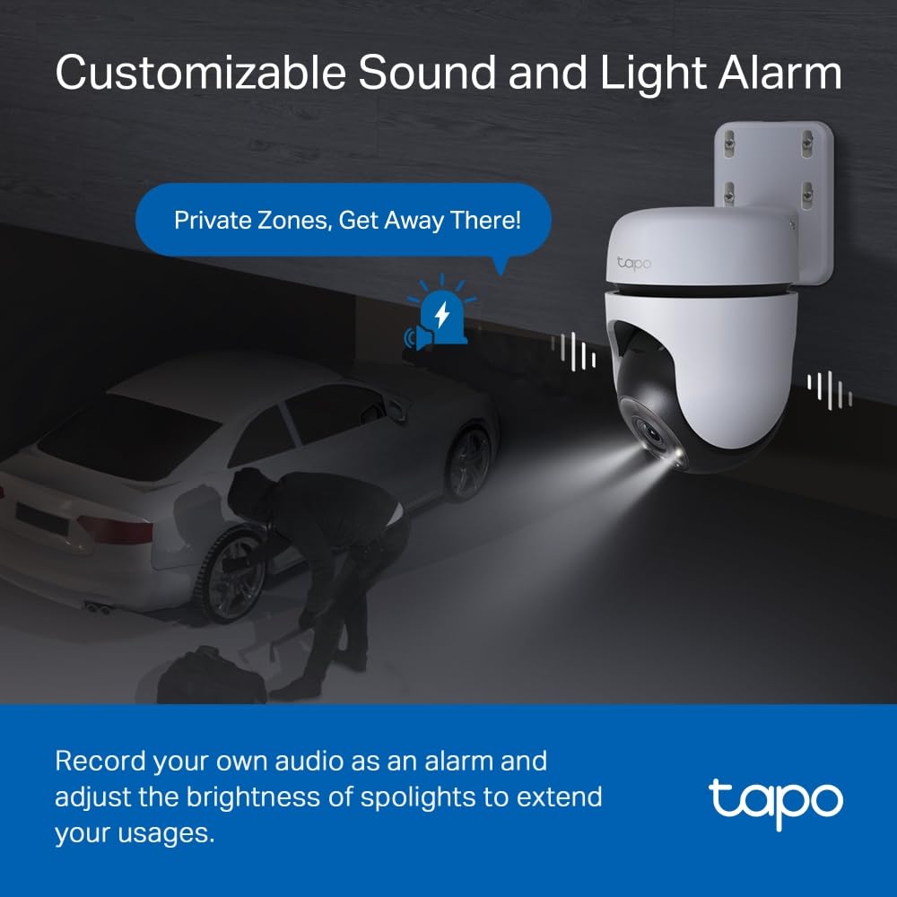 Tp link Tapo Outdoor Pan/Tilt Security Wifi Camera C510W 2K resolution Full Color night vision 360 degree Visual coverage local microSD storage upto 512Gb