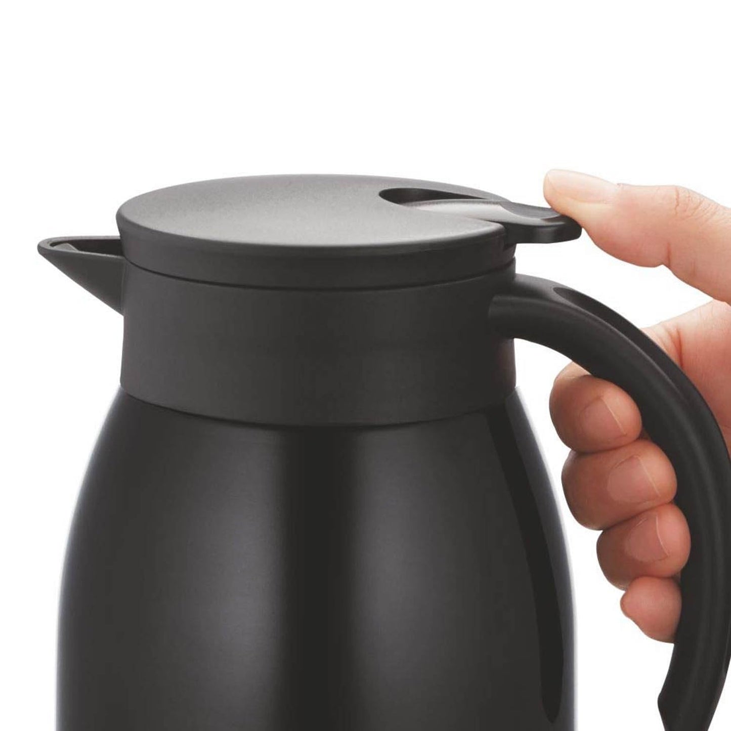 Borosil Stainless Steel 500ml Teapot with Handle | Double Wall Vacuum Insulated Thermosteel Carafe | BPA Free Jug for Tea/Coffee & Juice | 12 Hours Hot & 14 Hours Cold | 1 Year Warranty, Black