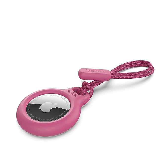 Belkin AirTag Case Secure Holder for Apple Air Tag Protective Cover with Advance Scratch Resistance-Key Ring-Belkin-Pink-Strap-computerspace