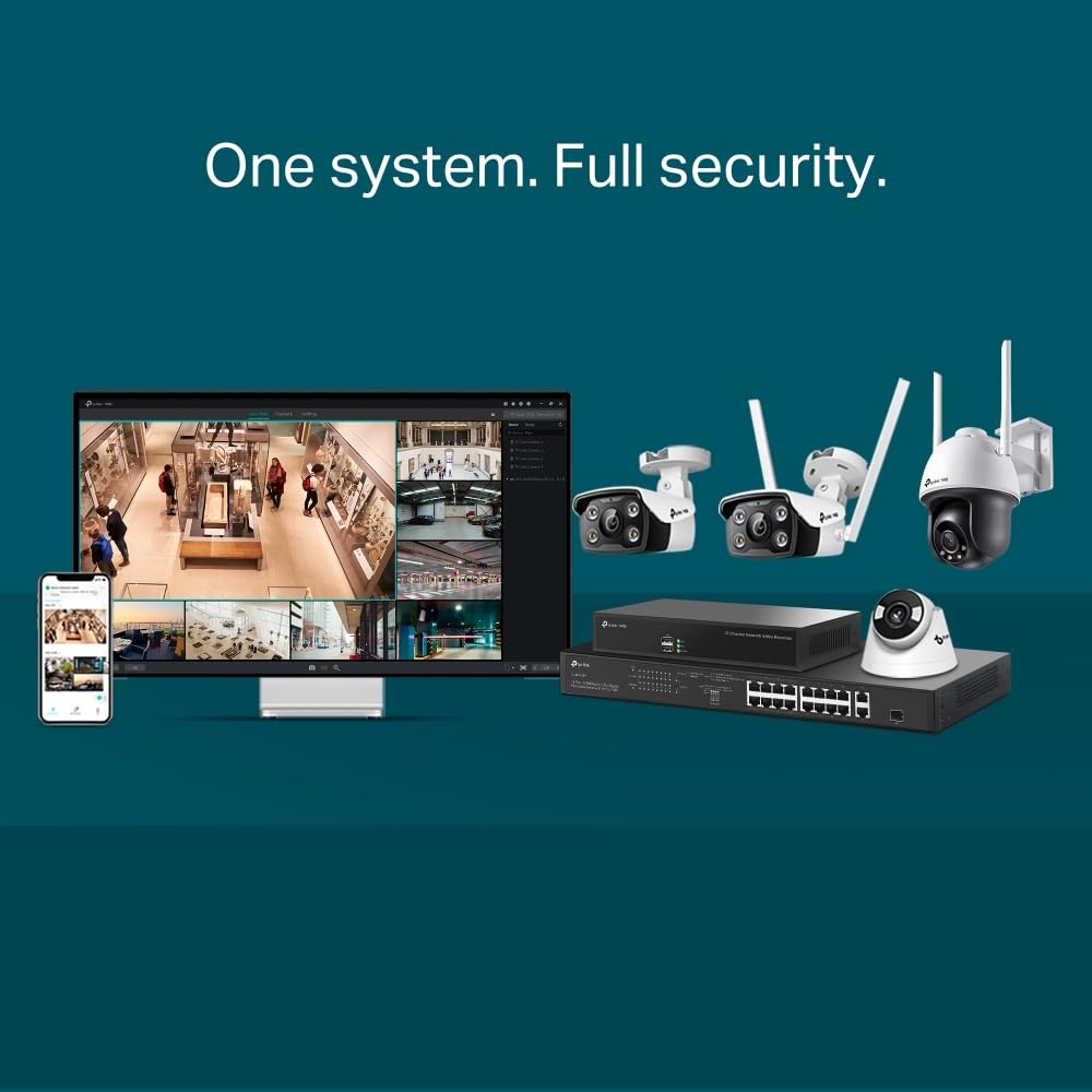 TP-Link VIGI C440-W Wireless Wired Wi-Fi Turret Network Security Camera| 24 Hour Full-Color CCTV | 4MP Ultra HD | Smart Detection | H.265+ | Two Way Audio | ONVIF | 4mm Lens