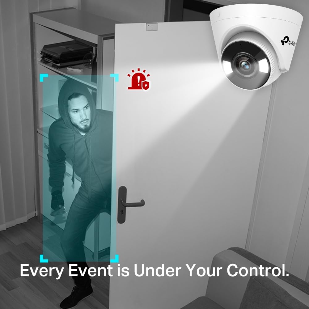 TP-Link VIGI C440-W Wireless Wired Wi-Fi Turret Network Security Camera| 24 Hour Full-Color CCTV | 4MP Ultra HD | Smart Detection | H.265+ | Two Way Audio | ONVIF | 4mm Lens