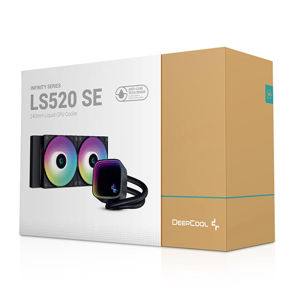 Deepcool LS520 SE 240 mm ARGB Liquid CPU Cooler/AIO | Support Intel - LGA1700/1200/1151/1150/1155 and AMD - AM5/AM4 - R-LS520-BKAMMM-G-1 (Black)-Computerspace-computerspace