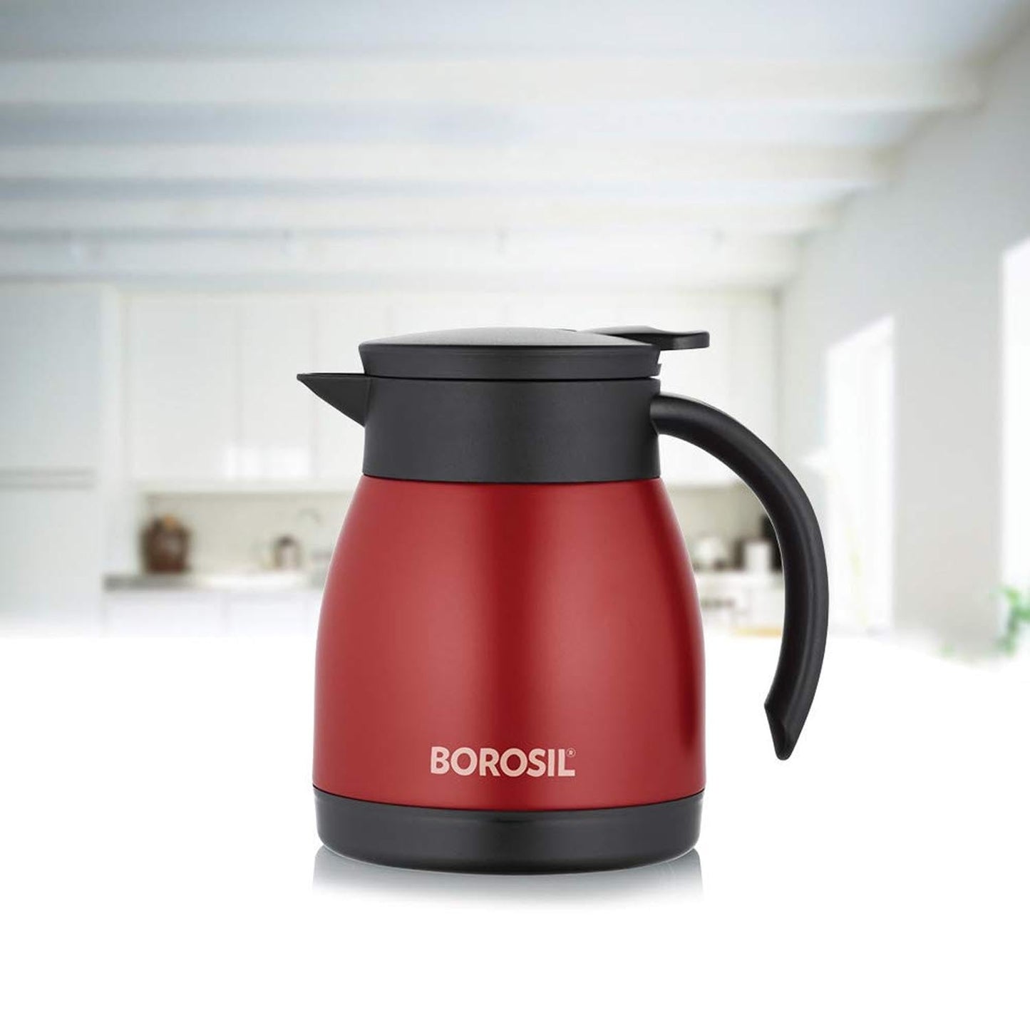Borosil Stainless Steel 500ml Teapot with Handle | Double Wall Vacuum Insulated Thermosteel Carafe | BPA Free Jug for Tea/Coffee & Juice | 12 Hours Hot & 14 Hours Cold | 1 Year Warranty, Black
