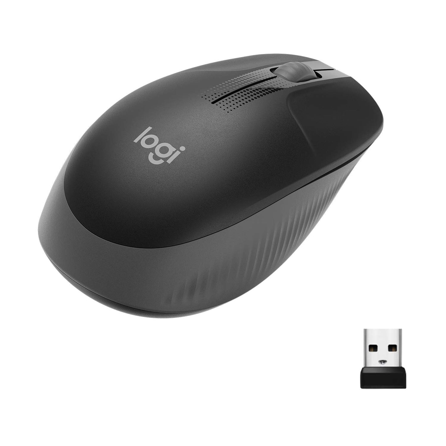 Logitech Wireless Mouse M191, Full Size Ambidextrous Curve Design, 18-Month Battery with Power Saving Mode, USB Receiver, Precise Cursor Control + Scrolling, Wide Scroll Wheel, Scooped Buttons - Black-MOUSE-Logitech-computerspace