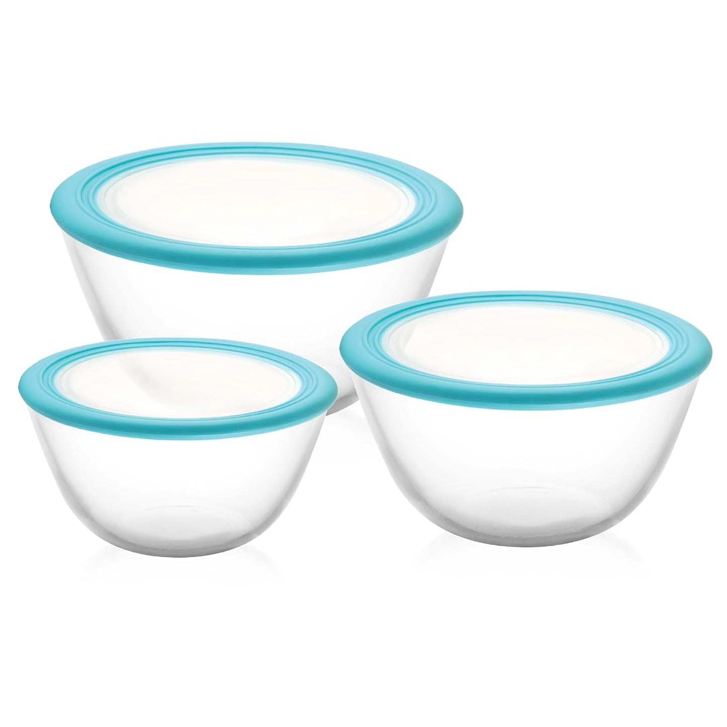 CELLO Ornella Toughened Glass Mixing Bowl Without Lid | Microwave Safe & Dishwasher Safe | Clear & Non- Porous Glass | Scratch Resistant | Transparent