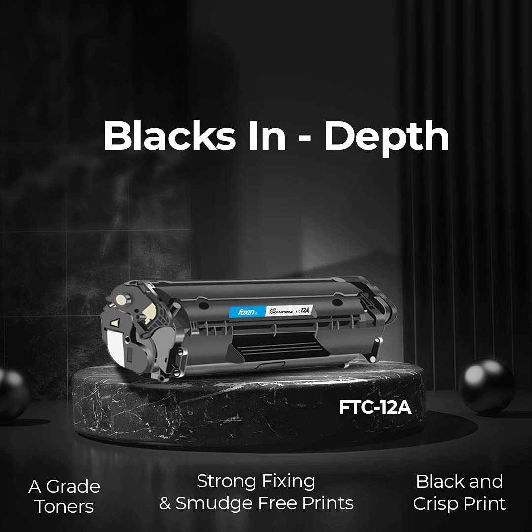 Foxin FTC 12A Laser Printer Cartridge Compatible with 1020, M1005, 1018, 1010, 1012, 1015, 1022, 1022N, 1022NW, 3015, 3020, 3030, 3050, 3050Z, 3052, 3055 / 12A Cartridge/Black-Toners-Foxin-computerspace