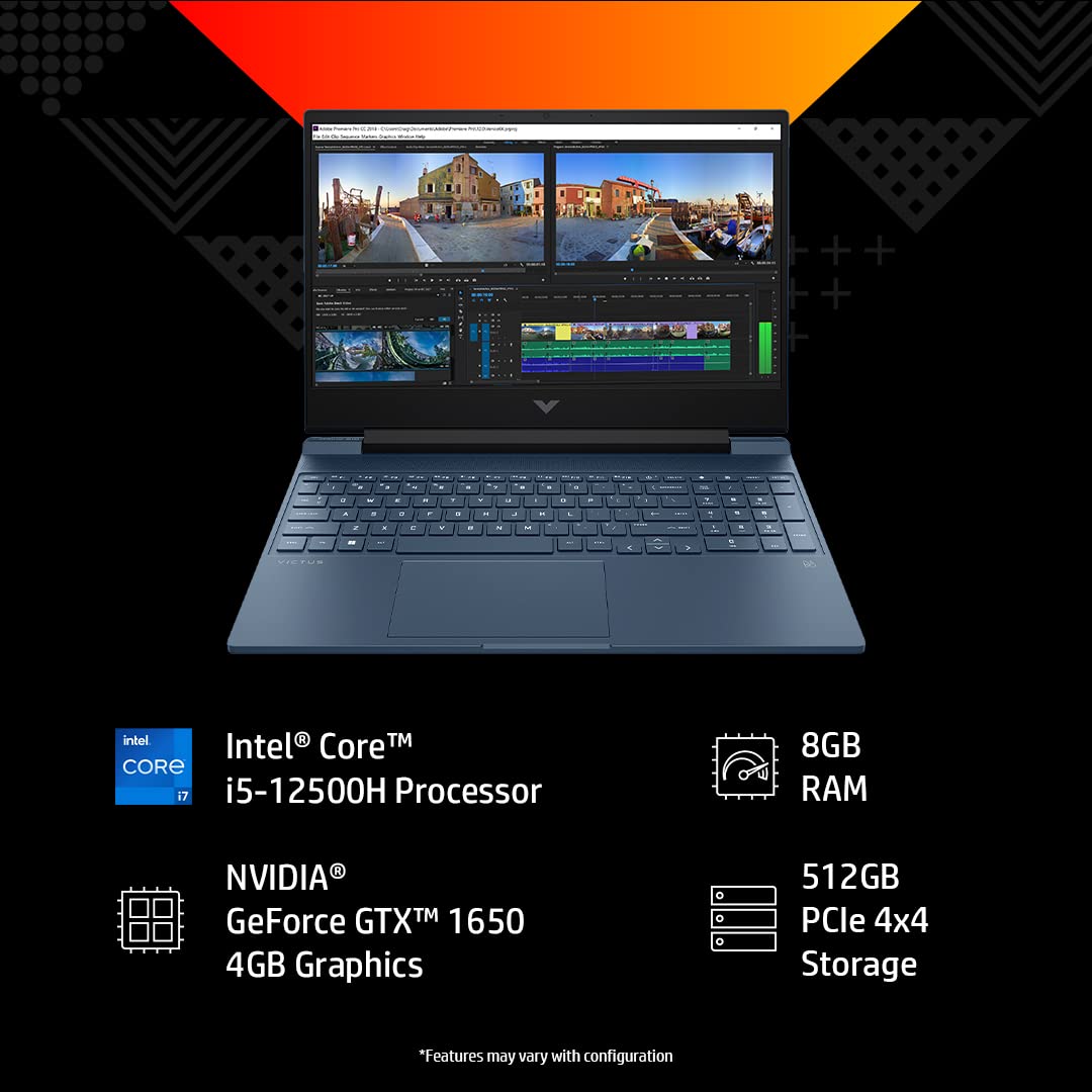 HP Victus 12th Gen Intel Core i5 15.6 inch(39.6 cm) FHD Gaming Laptop (8GB RAM/512GB SSD/GTX 1650 4GB Graphics/144Hz/9ms Response Time/Win 11/MSO/Backlit KB/B&O Audio/Xbox Pass(30 Day)),15-fa0165TX-Laptop-HP-computerspace