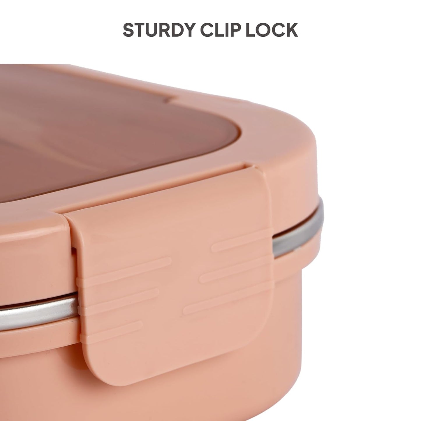 CELLO Lunch Buddy Insulated Lunch Box with Plastic Spoon and Fork | 100% Food Grade | Leak Proof and Break Resistant | Ideal for College,Office, Outdoor Activities | 925 ml, Pink