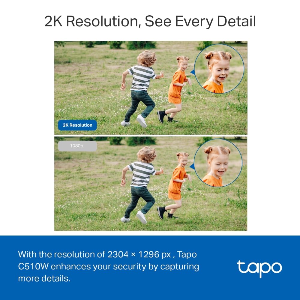 Tp link Tapo Outdoor Pan/Tilt Security Wifi Camera C510W 2K resolution Full Color night vision 360 degree Visual coverage local microSD storage upto 512Gb