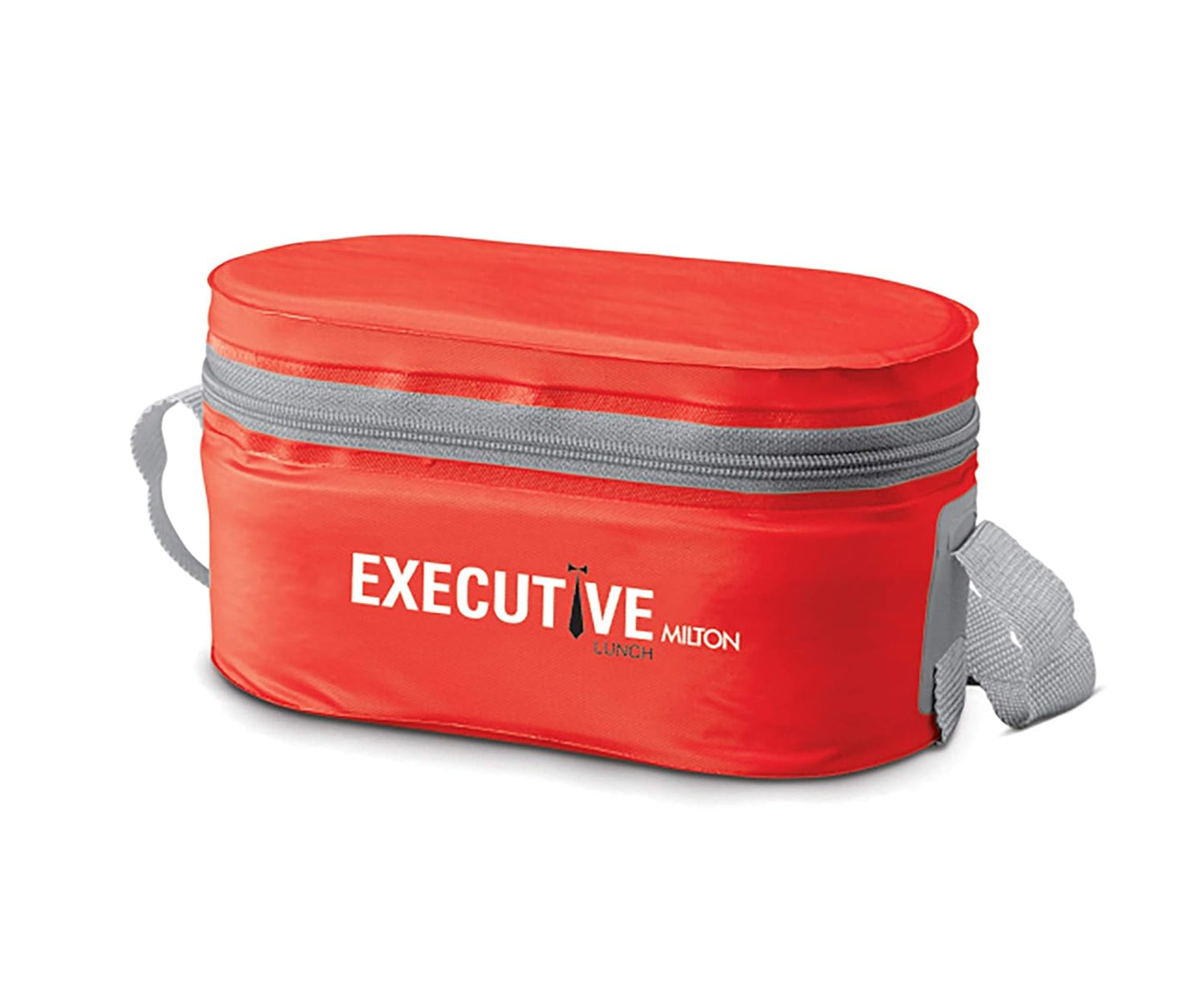 MILTON Stainless Steel Executive Lunch Insulated Tiffin, 2 Round Containers, 280 Ml Each, 1 Oval Container, 450 Ml, Beige