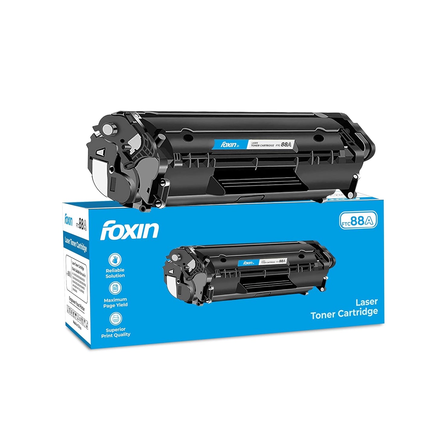 Foxin FTC 88A/CC388A Black Laser Toner Cartridge Compatible for HP Laserjet Printer M1136, MFP, P1007, P1106, P1108, P1008, M1213nf, MFP, M126nw MFP, M1218nfs, M128fw MFP, M128fn , MFP, M226DW, M226DN-Toners-Foxin-computerspace