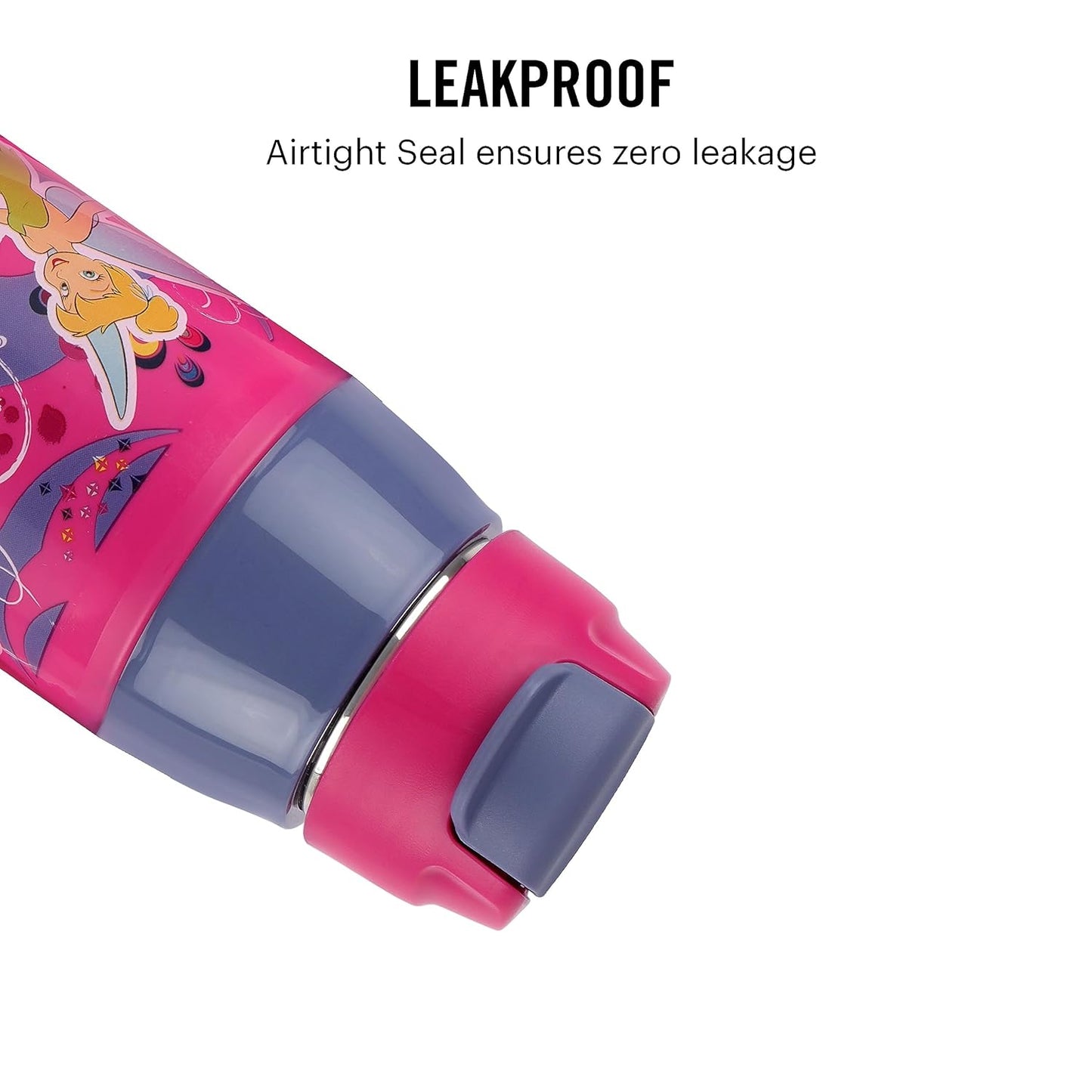 CELLO Puro Steel-X Hydra Kid 600 Water Bottle | PU Insulation | School Bottle | Picnic Bottle | Cold Insulation | Leak Proof | Kids Bottle | Easy to Carry | Tinker Bell | 520ml