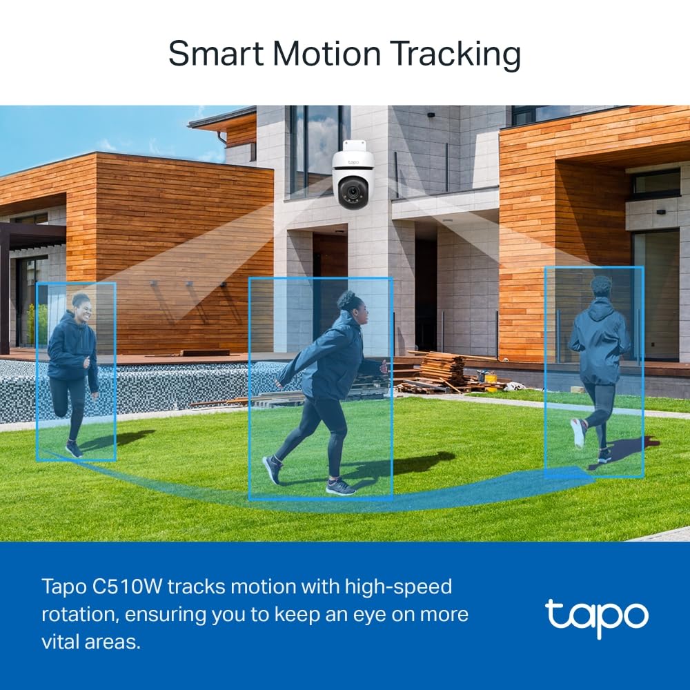 Tp link Tapo Outdoor Pan/Tilt Security Wifi Camera C510W 2K resolution Full Color night vision 360 degree Visual coverage local microSD storage upto 512Gb