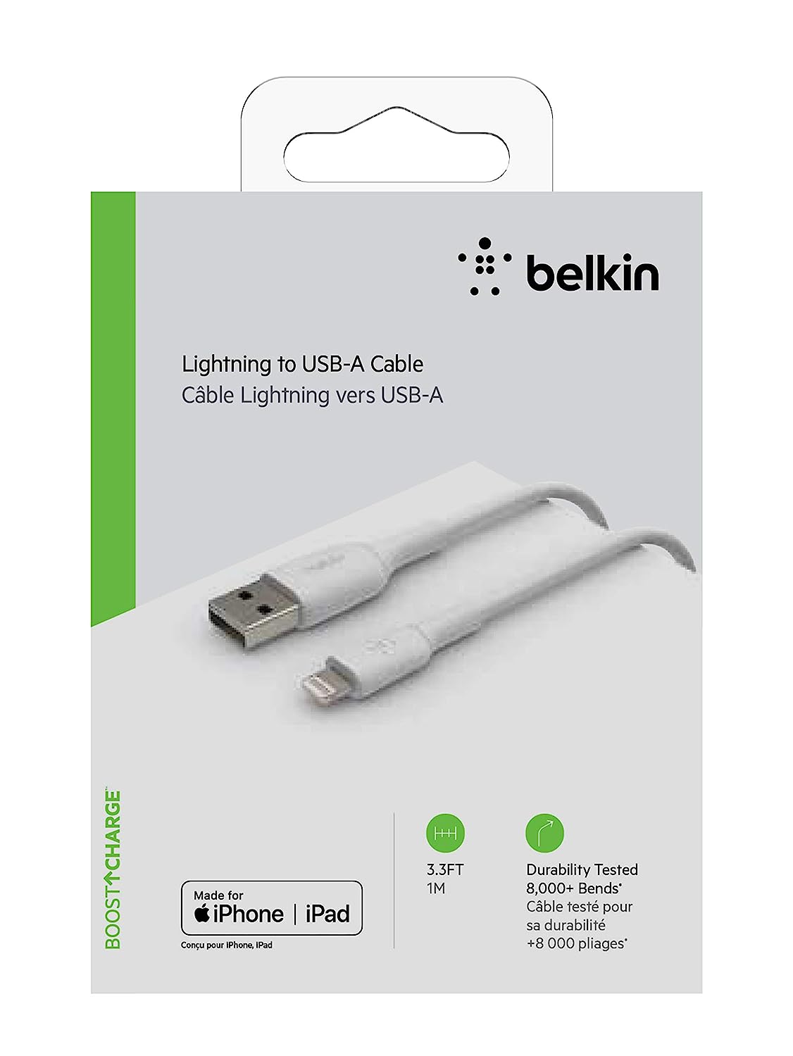 Belkin BOOST CHARGE Braided Lightning to USB-A Cable 1m-Cables-Belkin-computerspace