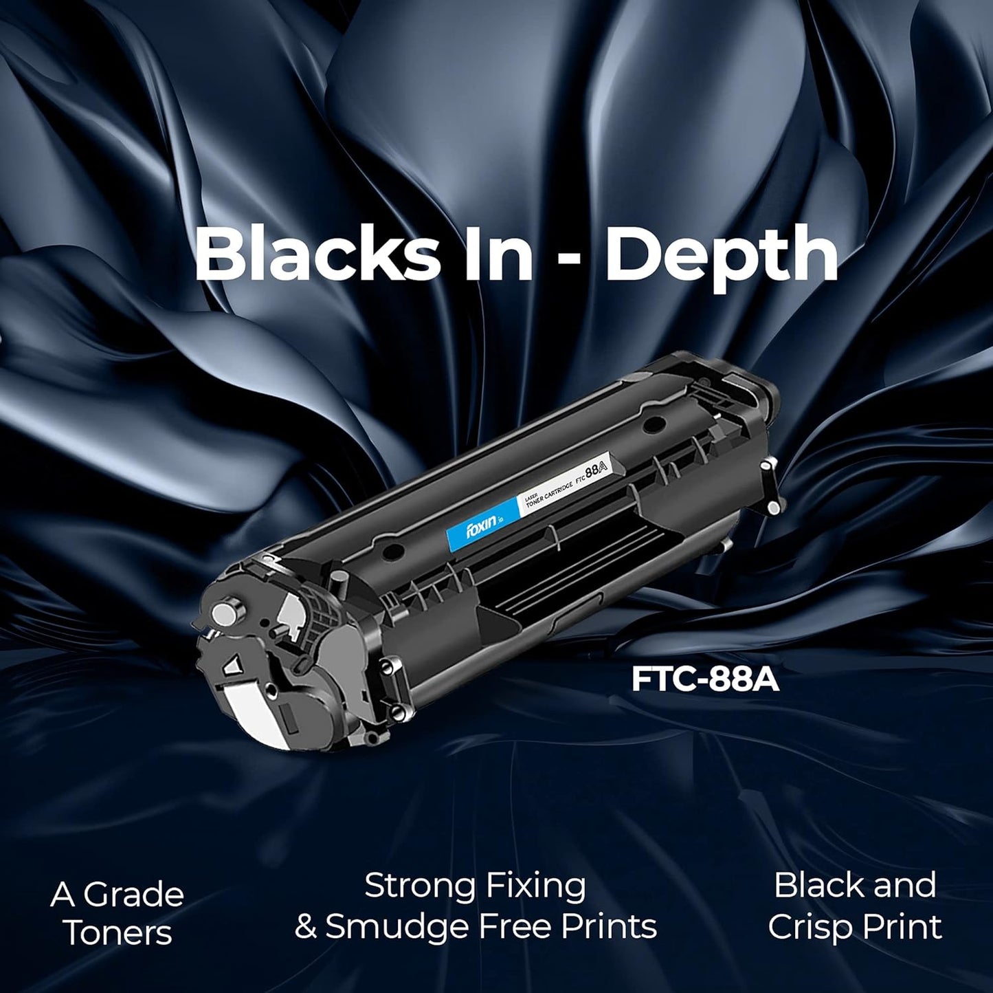 Foxin FTC 88A/CC388A Black Laser Toner Cartridge Compatible for HP Laserjet Printer M1136, MFP, P1007, P1106, P1108, P1008, M1213nf, MFP, M126nw MFP, M1218nfs, M128fw MFP, M128fn , MFP, M226DW, M226DN-Toners-Foxin-computerspace