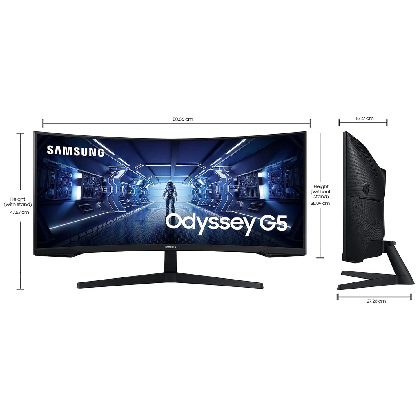 Samsung Ultrawide 34 inch LC34G55TWWWXXL Odyssey G5 G55T WQHD 165Hz 1ms(MPRT) HDR Curved Gaming Monitor