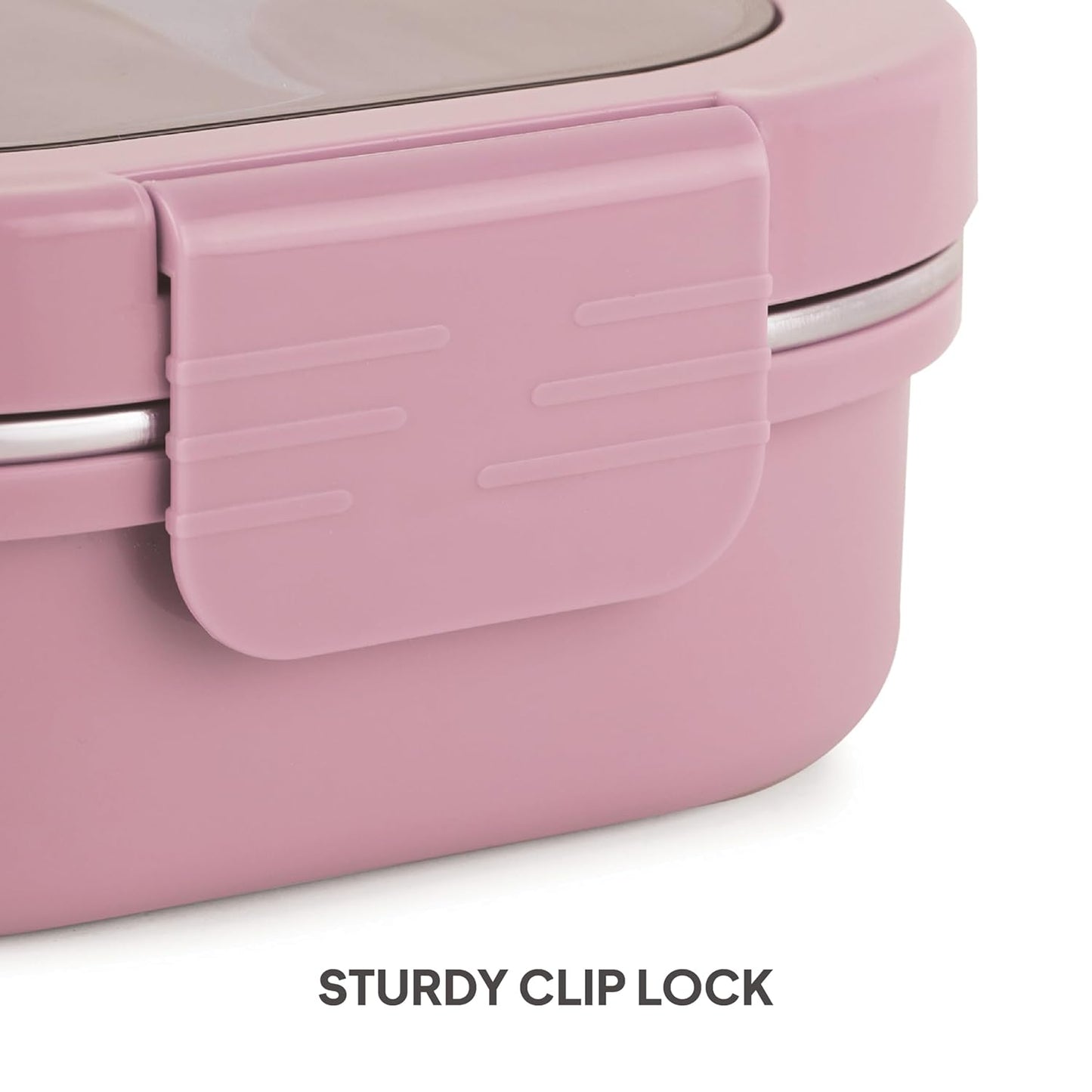 CELLO Lunch Buddy Insulated Lunch Box with Plastic Spoon and Fork | 100% Food Grade | Leak Proof and Break Resistant | Ideal for College,Office, Outdoor Activities | 925 ml, Pink