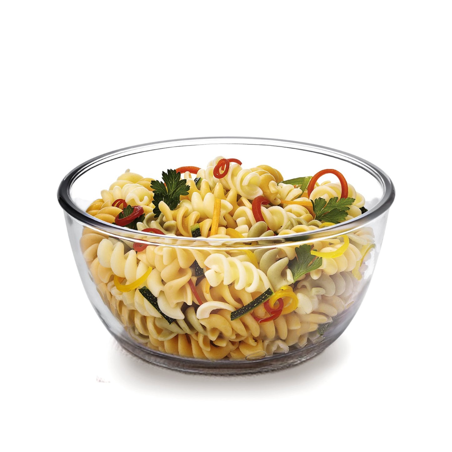 CELLO Ornella Toughened Glass Mixing Bowl Without Lid | Microwave Safe & Dishwasher Safe | Clear & Non- Porous Glass | Scratch Resistant | Transparent