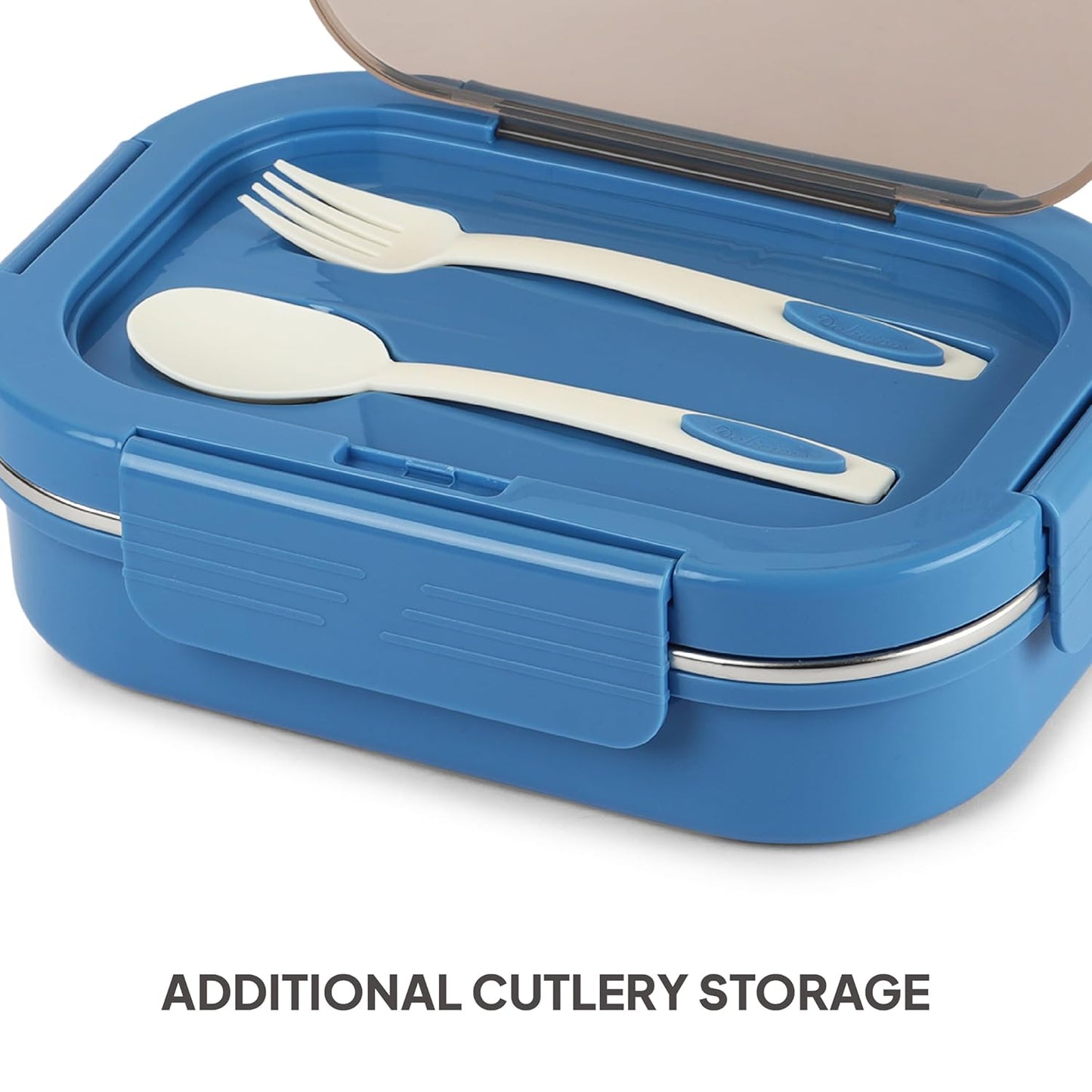 CELLO Lunch Buddy Insulated Lunch Box with Plastic Spoon and Fork | 100% Food Grade | Leak Proof and Break Resistant | Ideal for College,Office, Outdoor Activities | 925 ml, Pink