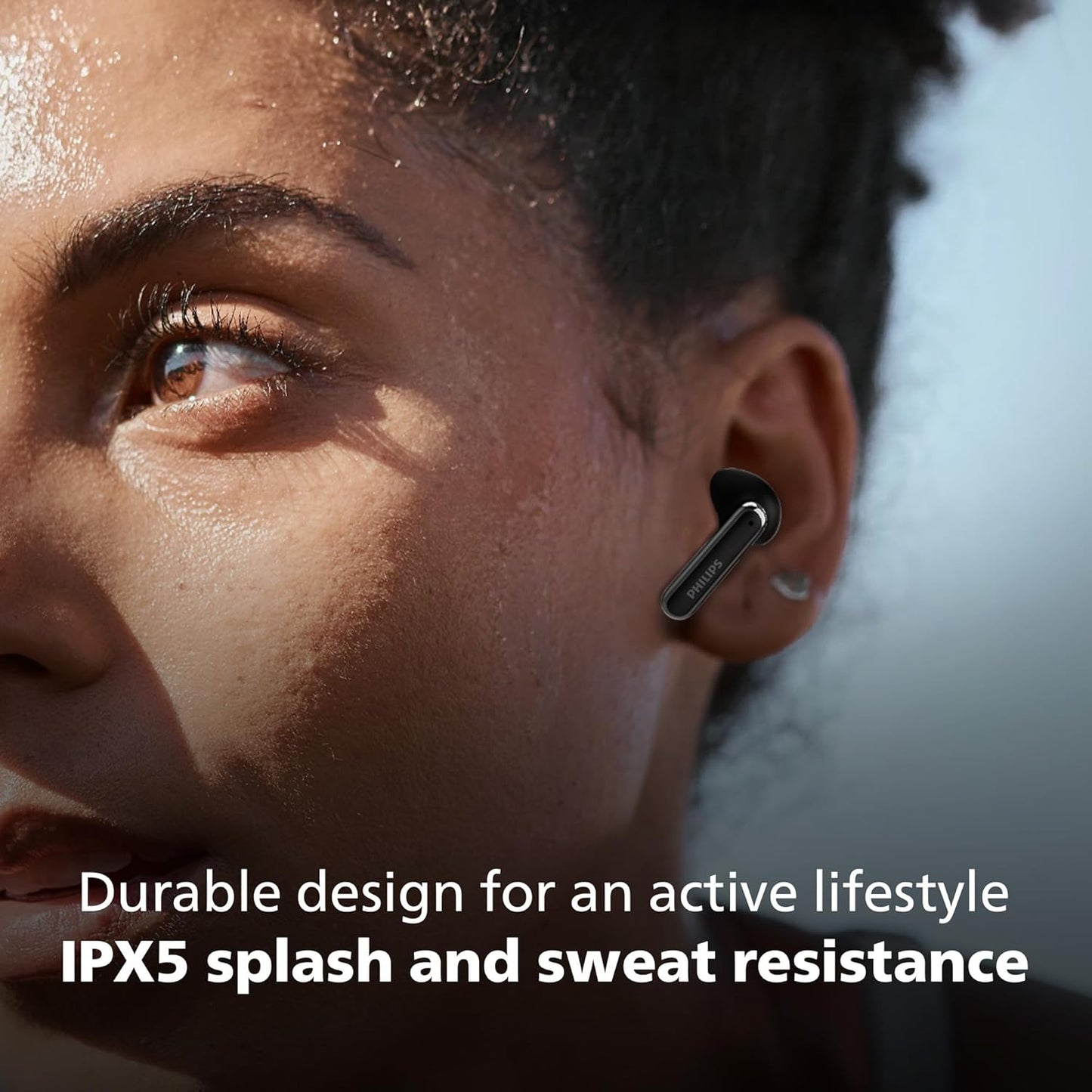 PHILIPS TAT1150BK/94 Premium Wireless Earbuds with ANC, Quad Mic ENC, Up to 55 Hr Playtime,13mm Neodymium Drivers,Multipoint, ergonomically Designed,IPX5 Water Resistance,Fast Charging (Deep Black)