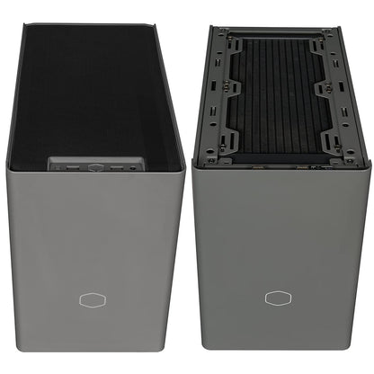 Cooler Master NR200P MAX SFF Small Form Factor Mini-ITX Case with Custom 280mm AIO 850W SFX Gold PSU Triple-Slot GPU Premium PCIe Gen4 Riser Tempered Glass or Vented Panel Option Grey-Cabinet-Cooler Master-computerspace