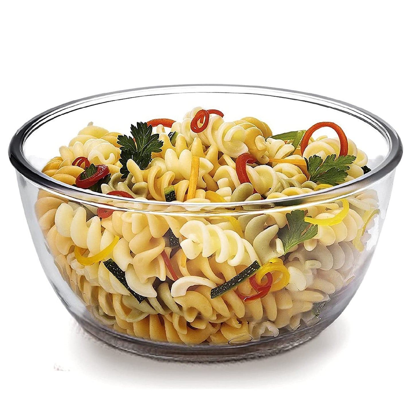 CELLO Ornella Toughened Glass Mixing Bowl Without Lid | Microwave Safe & Dishwasher Safe | Clear & Non- Porous Glass | Scratch Resistant | Transparent