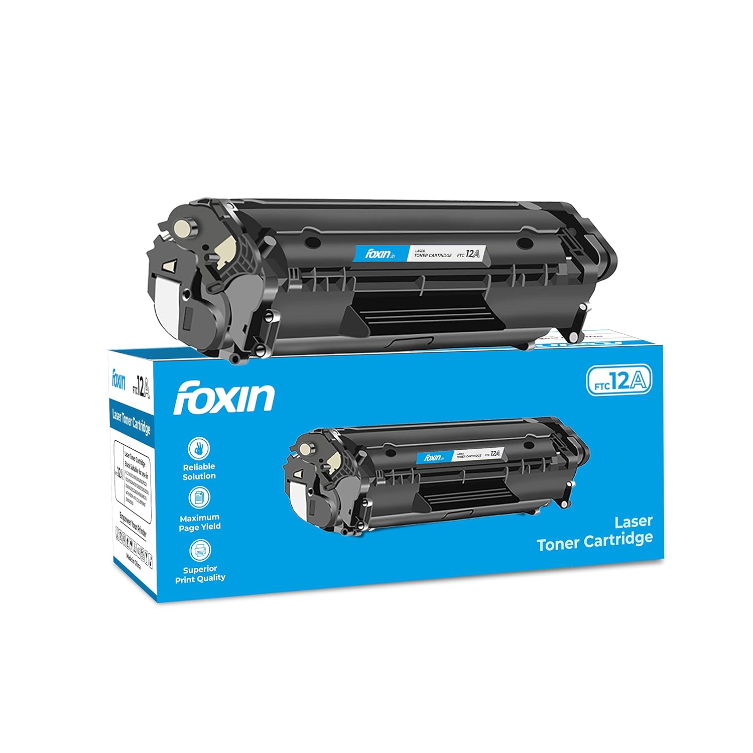 Foxin FTC 12A Laser Printer Cartridge Compatible with 1020, M1005, 1018, 1010, 1012, 1015, 1022, 1022N, 1022NW, 3015, 3020, 3030, 3050, 3050Z, 3052, 3055 / 12A Cartridge/Black-Toners-Foxin-computerspace