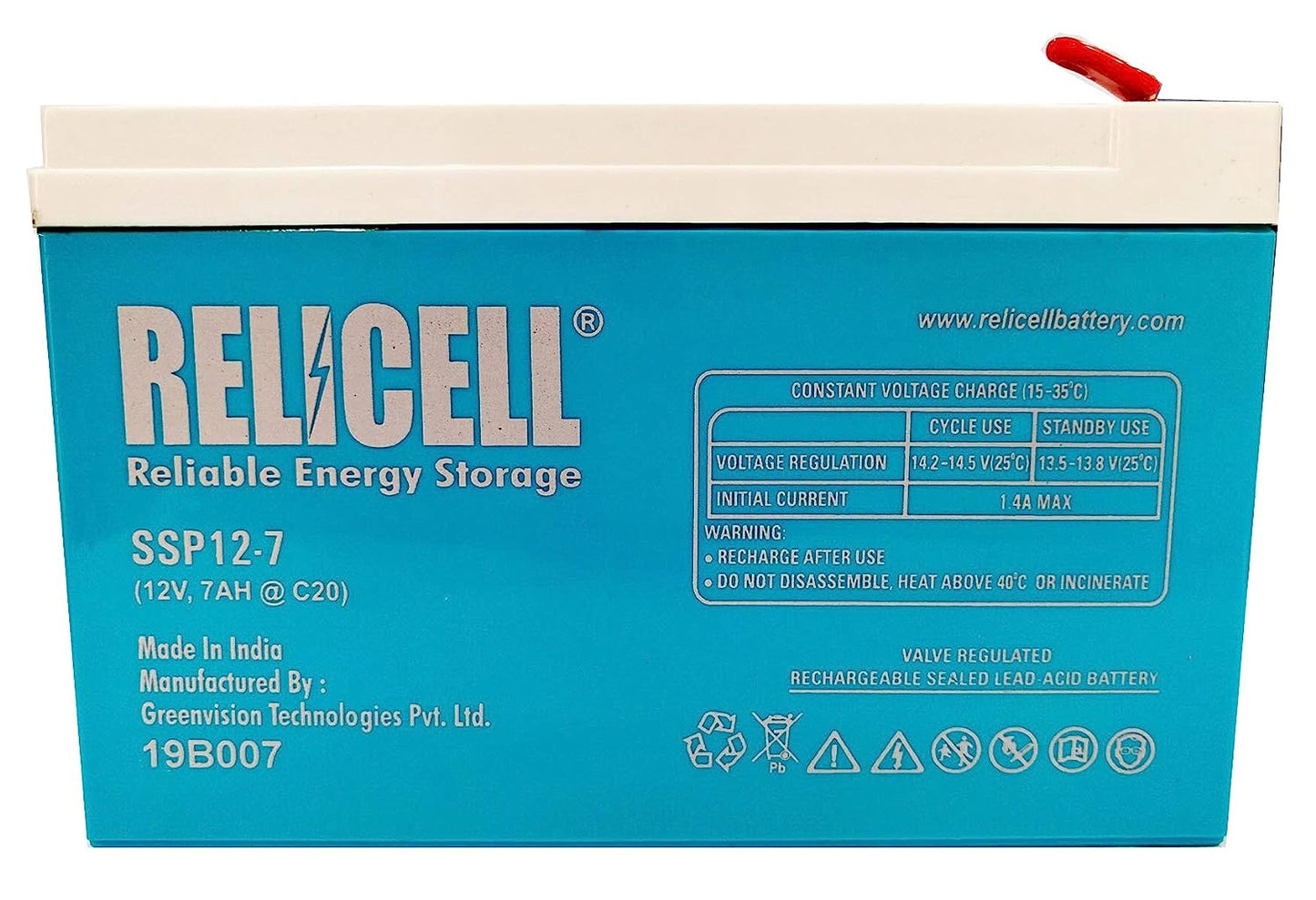 RELICELL 12V, 7Ah Battery for UPS