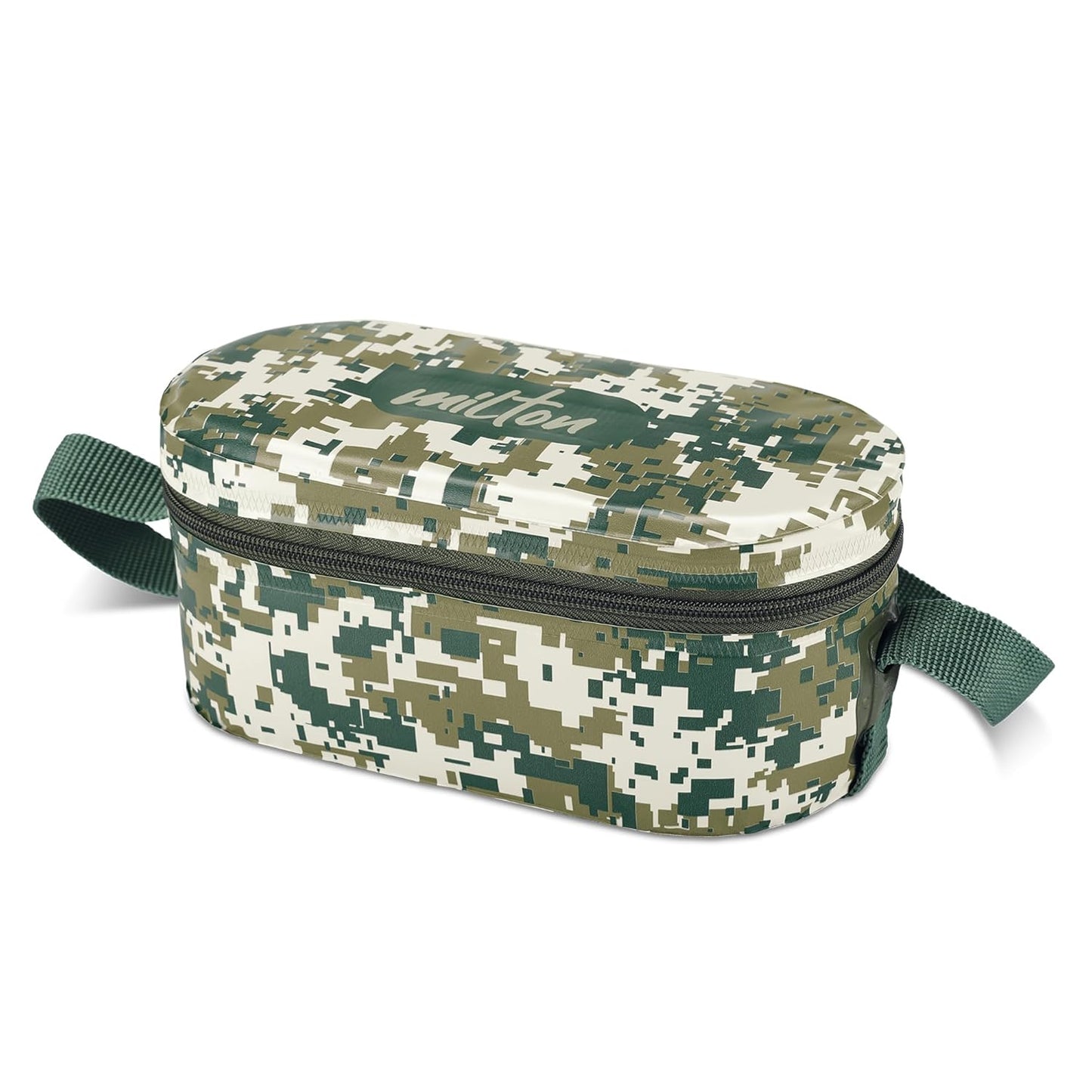 MILTON Stainless Steel Executive Lunch Insulated Tiffin, 2 Round Containers, 280 Ml Each, 1 Oval Container, 450 Ml, Beige
