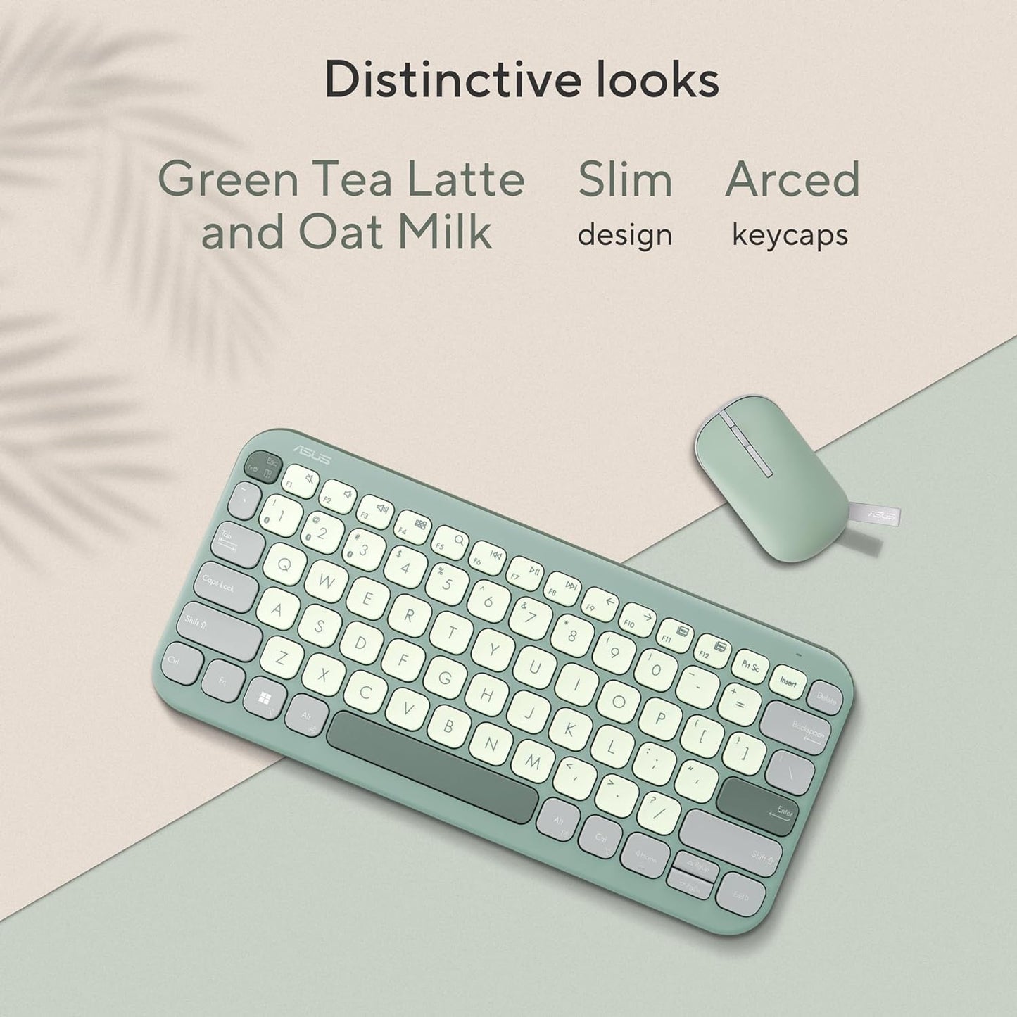 ASUS Marshmallow Kw100 Keyboard, Supports Up to 3 Devices, 1.6Mm Key Travel, Scissor Keys, Compact & Lightweight Keyboard, Bluetooth