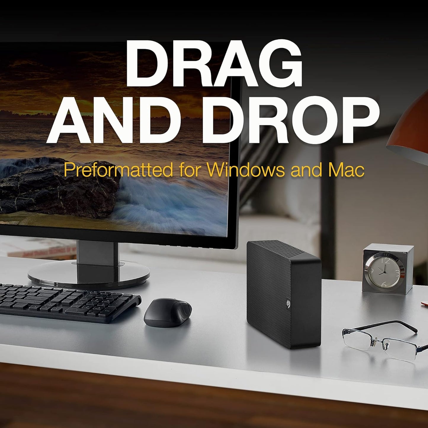 Seagate Expansion 18TB Desktop External HDD - USB 3.0 for Windows and Mac with 3 yr Data Recovery Services, Portable Hard Drive (STKP18000400)-Computerspace-computerspace